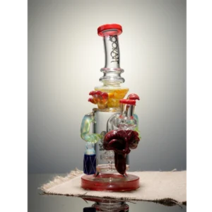 10.5" Cool facial sculpture showerhead Perc Glass Bong