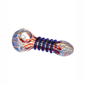 4.33" Spiral Striped Glass Spoon Pipe