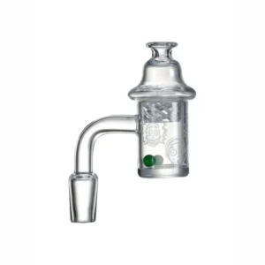14MM Male 90° Cartoon Quartz Banger with 2 Terp Pearls & Cyclone Carb Cap