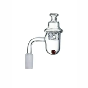 14mm Male 90° Quartz Banger with 2 Terp Pearls & Carb Cap