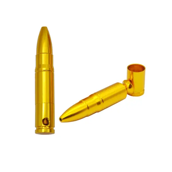 2PCS Golden Bullet Aluminum Alloy Smoking Pipe
