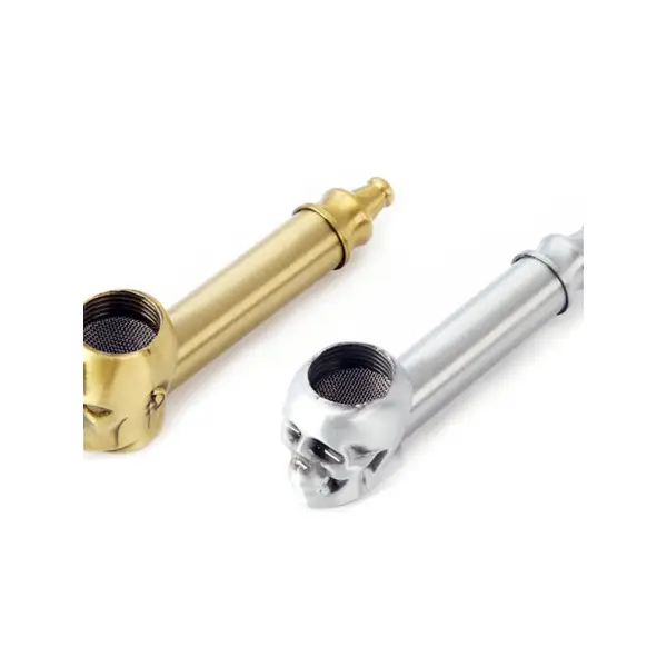 2PCS Skull Day Zinc Alloy Smoking Pipe with Mesh Screen