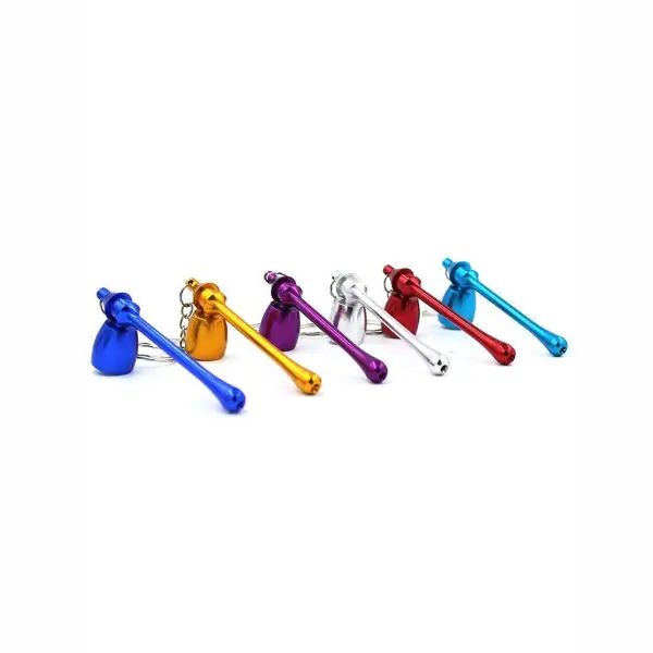 2pcs Mushroom Key Chain Metal Smoking Pipe - Image 4
