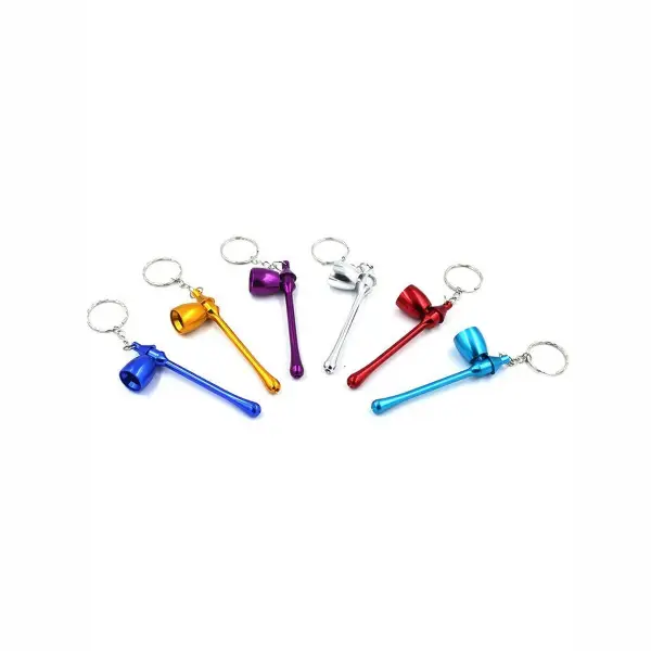 2pcs Mushroom Key Chain Metal Smoking Pipe - Image 3