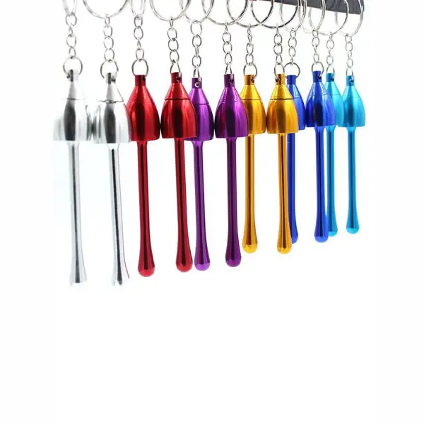 2pcs Mushroom Key Chain Metal Smoking Pipe