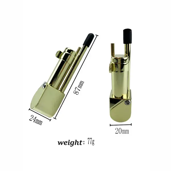 3.42-inch Brass Rocket Smoking Pipe with Sliding Lid and Poker - Image 3
