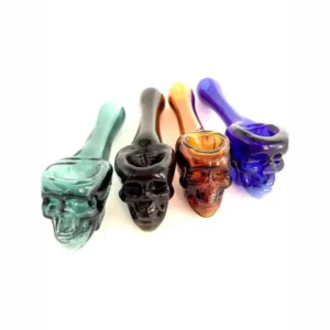 4 Inch Skull Glass Smoking Hand Pipe
