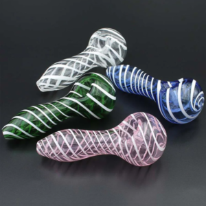 4" Mini Striped Glass Spoon Pipe