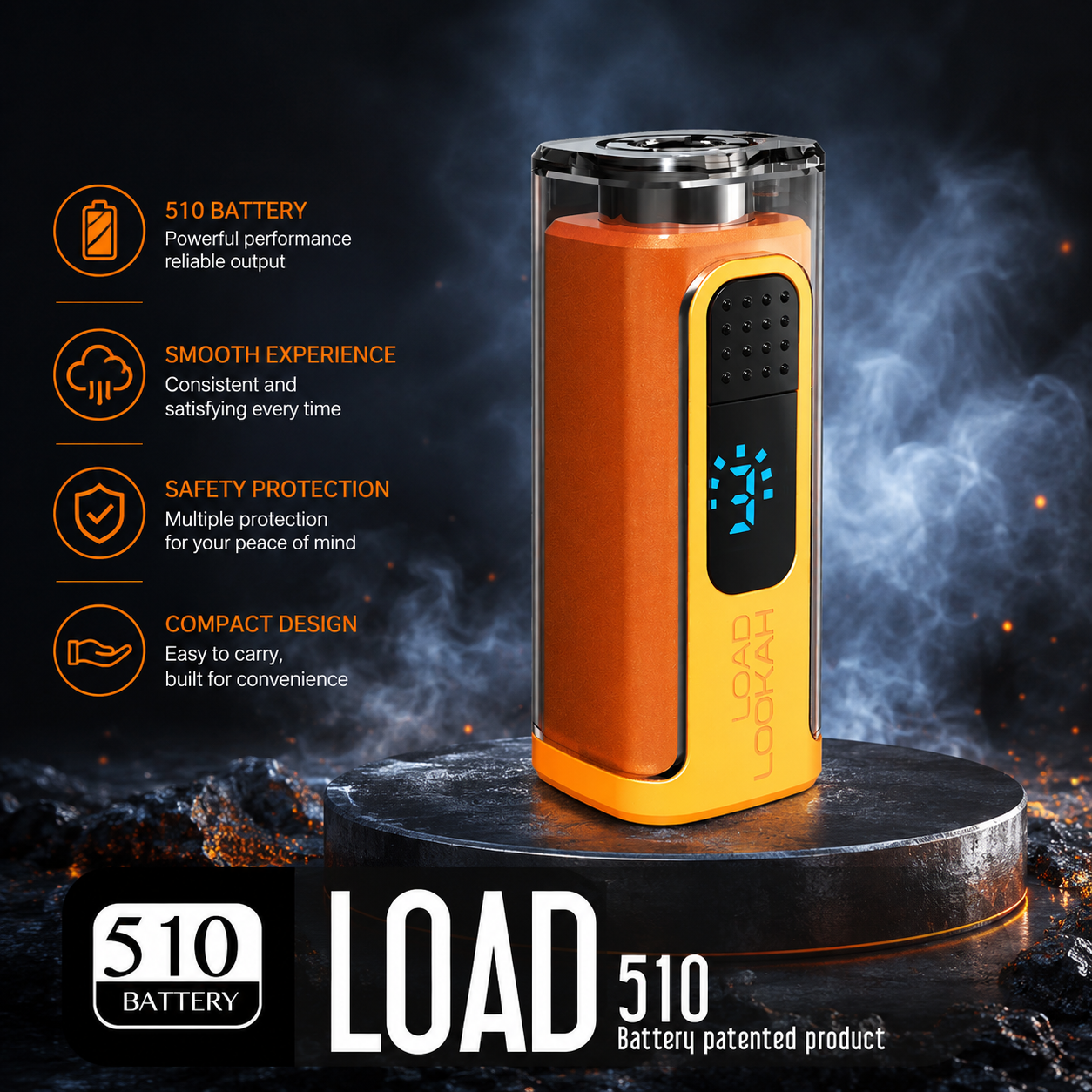 LOOKAH Load | 500 mAh Smallest 510 Vape Battery