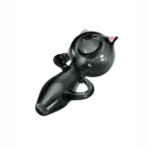 Cute Translucent Black Cat Hello Kitty Glass Spoon Pipe