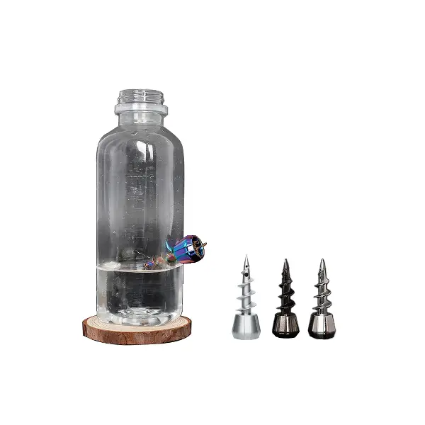 Glass Bottle Style Water Pipe with Spiral Metal Bowl