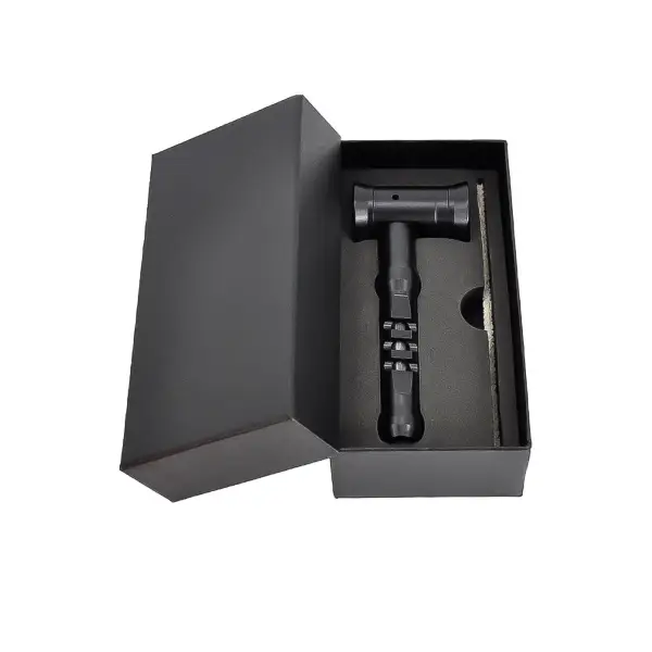 Hammer-shaped Metal Hand Pipe with Glass Bowl