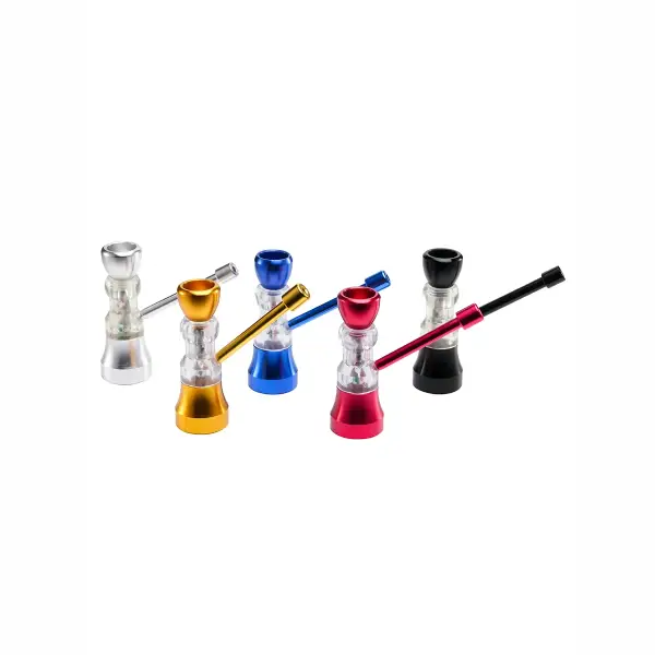 Hourglass Style Aluminum Alloy Smoking Pipe Multiple Color