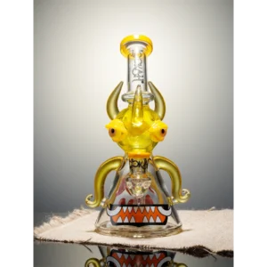 Lookah 10" Four-Eyed Big-Bellied Monster Perc Beaker glass bong