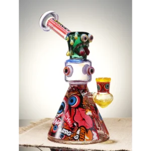 Lookah 9.5" Cool Blue Evil Eye Glass Beaker Bong