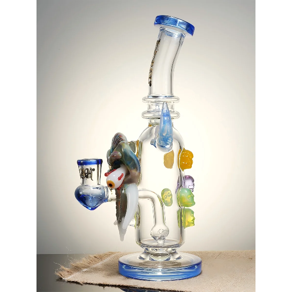 Lookah 9.5" Small Cool Bull Horn Mask Glass Bong - Image 2