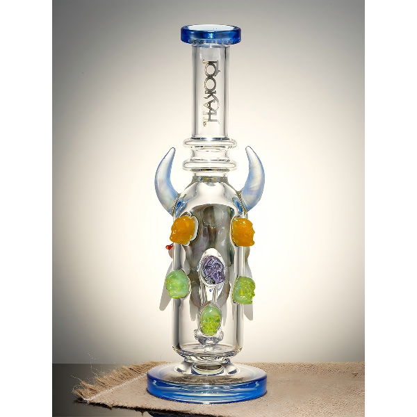 Lookah 9.5" Small Cool Bull Horn Mask Glass Bong - Image 4