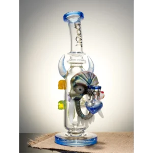 Lookah 9.5" Small Cool Bull Horn Mask Glass Bong