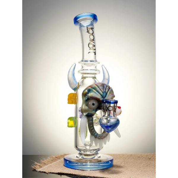 Lookah 9.5" Small Cool Bull Horn Mask Glass Bong