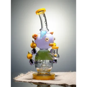 Lookah 9.5" Small Cute Piggy Showerhead Perc Glass Bong