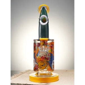 Lookah 9" Cool Shark Attack Showerhead Perc Glass Bong