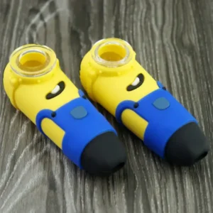 Minions Silicone Hand Pipe with Multi-Hole Glass Screen Bowl