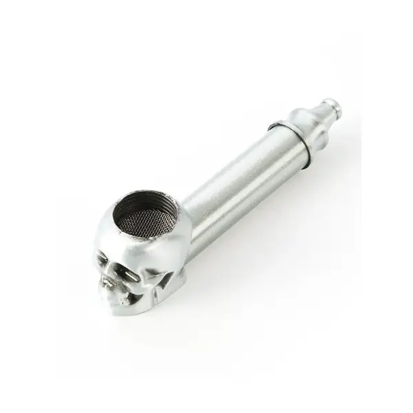 2PCS Skull Day Zinc Alloy Smoking Pipe with Mesh Screen - Image 3