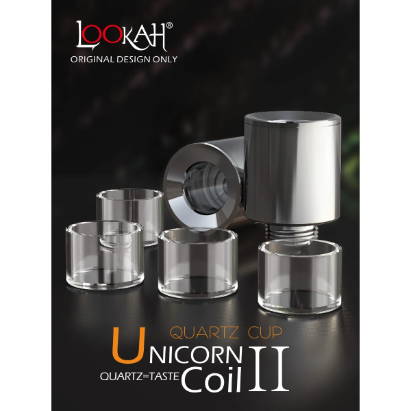 Lookah Unicorn 2.0 Quartz Coil Ⅱ Replacement - 2 x Atomizers + 4 x Quartz Dish - Image 3