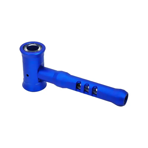 Hammer-shaped Metal Hand Pipe with Glass Bowl - Image 3